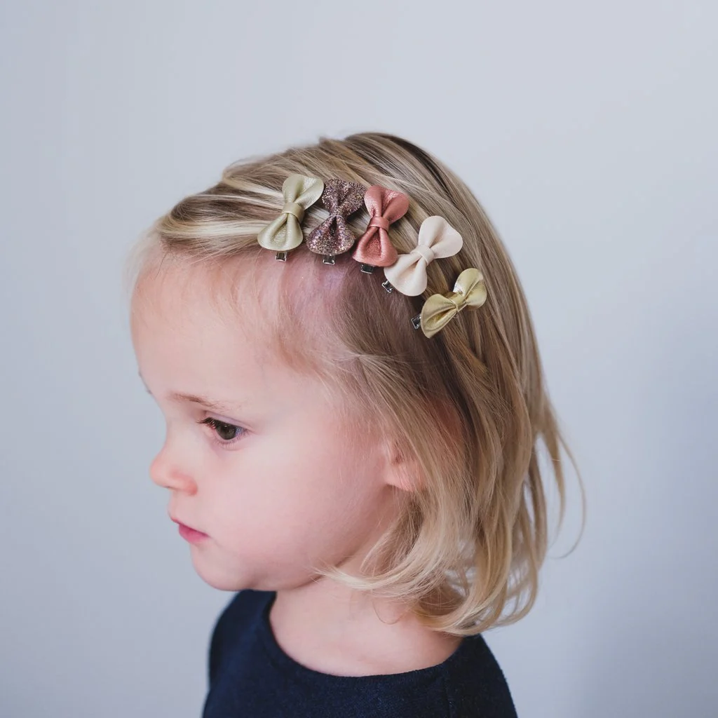 * Mimi & Lula set 5 mini alligator strik haarspeldjes | Martha pink - Image 2