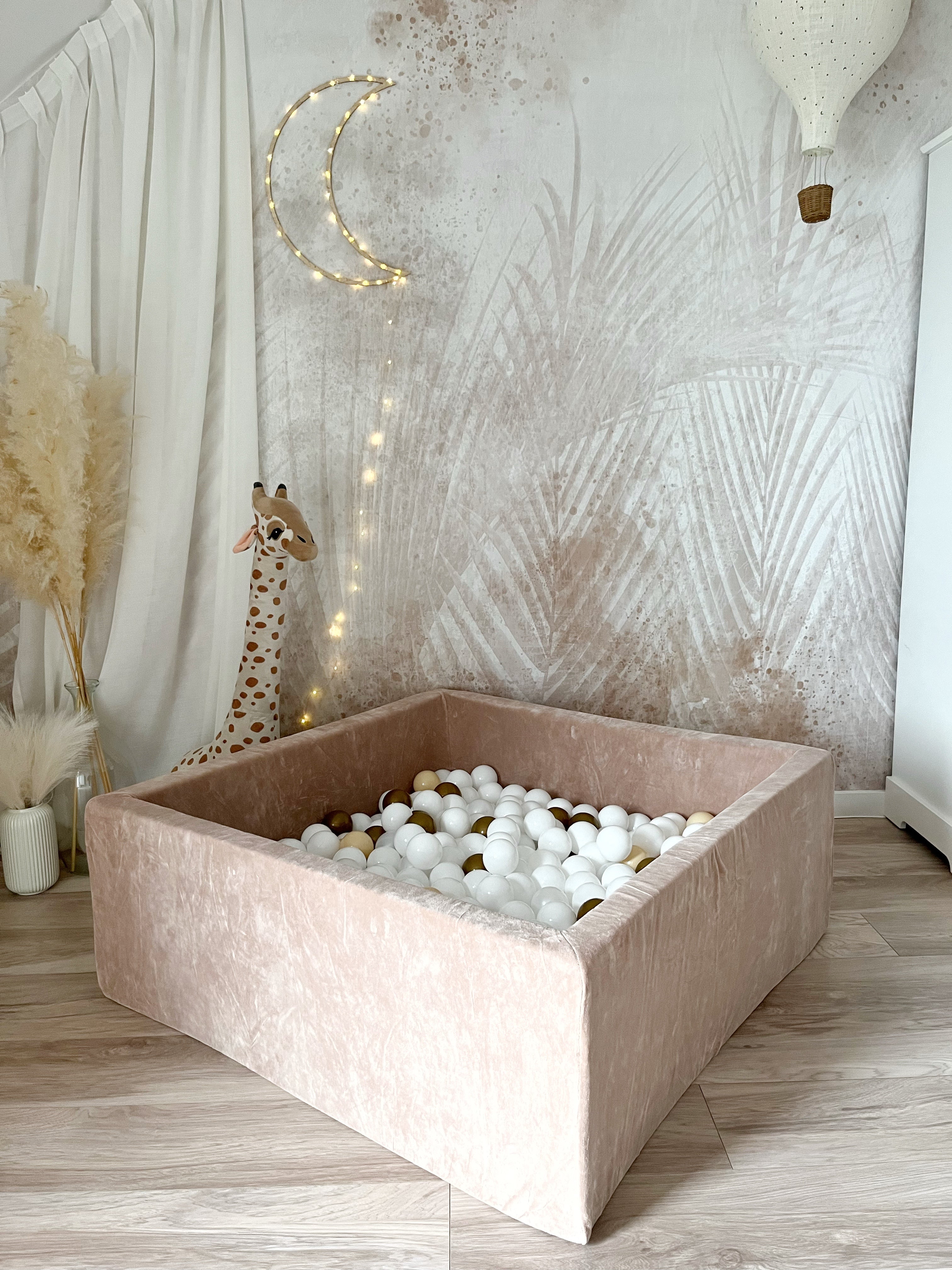 Moje Ballenbad Soft Velvet 106x106x40 | Dark Beige - Image 4