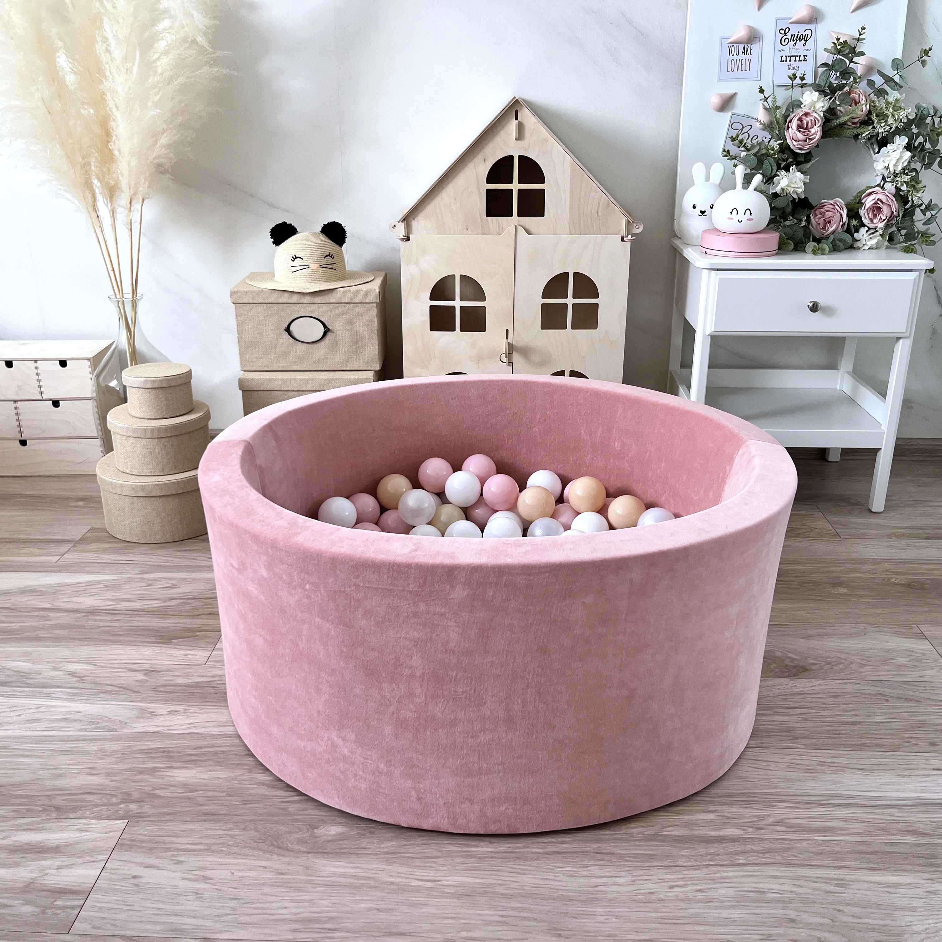 * Moje Ballenbad Soft Velvet 90x40cm | Raspberry Pink - Image 4
