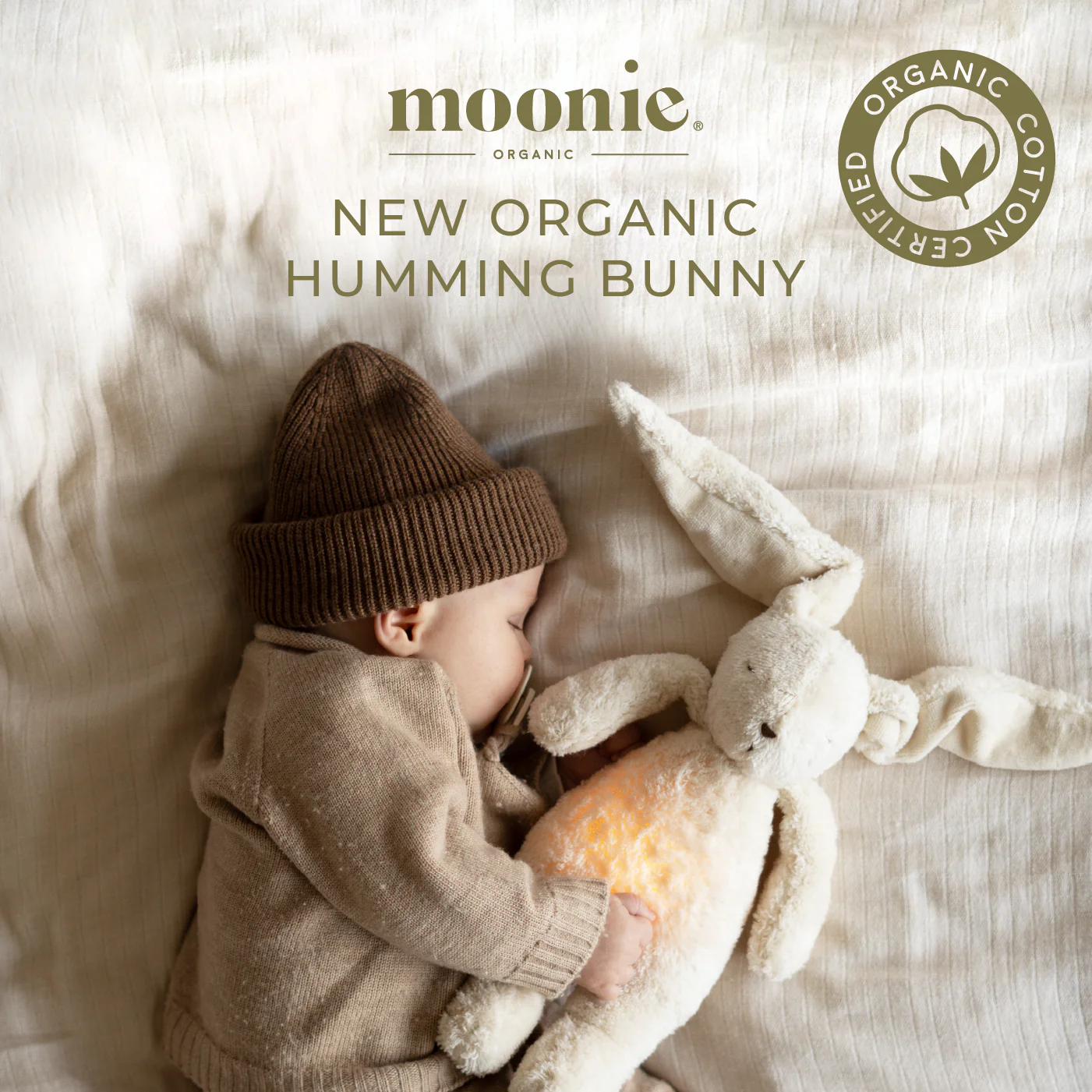Moonie 2.0 upgrade - Knuffel Hartslag en Licht | Bunny Polar - Biologisch katoen - Image 7