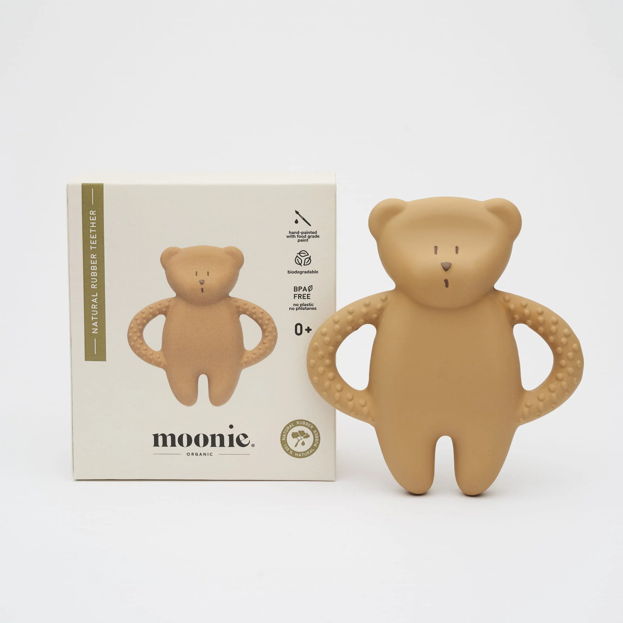 * Moonie Bijtspeeltje Natuurlijk Rubber | Bear Cappuccino - Image 3