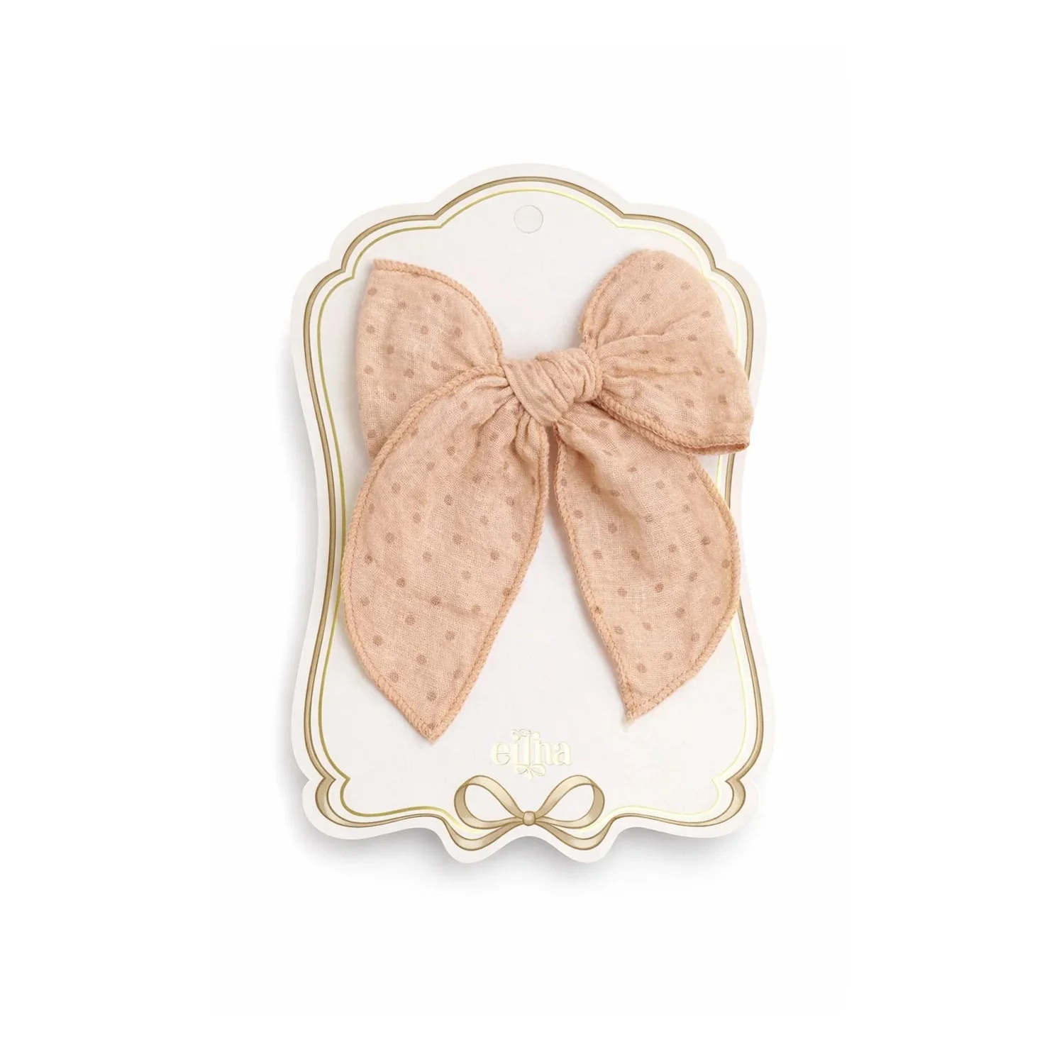 Mrs. Ertha Fable Bow Clip | Blush Dots