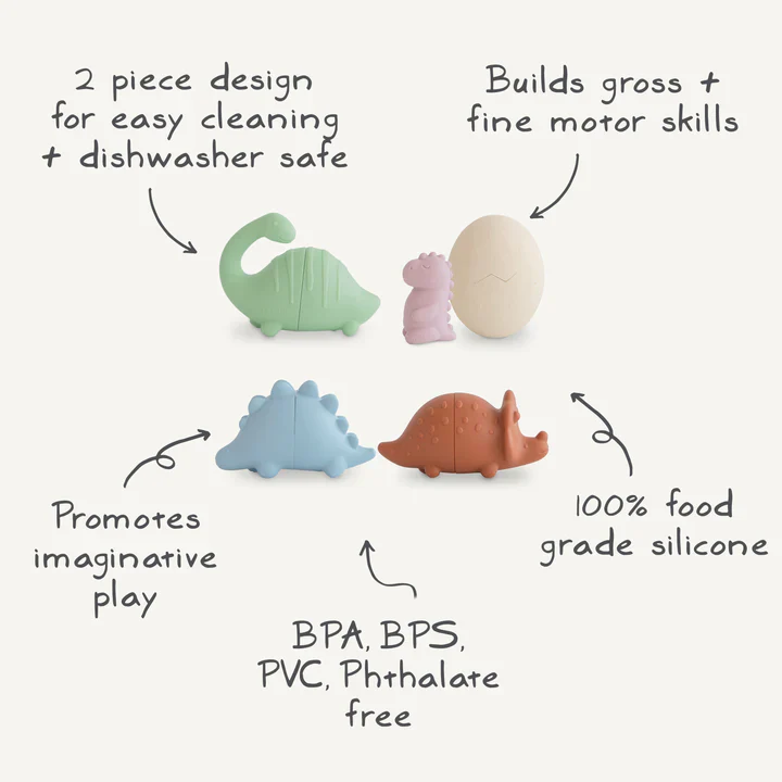 Mushie Badspeelgoed Set 4-Pack | Dino - Image 3