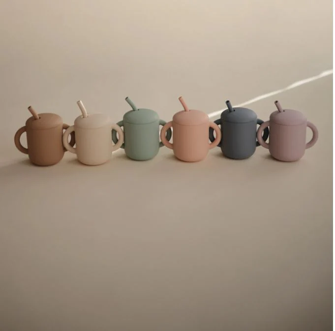 Mushie Oefenbeker met rietje | Blush - Image 3