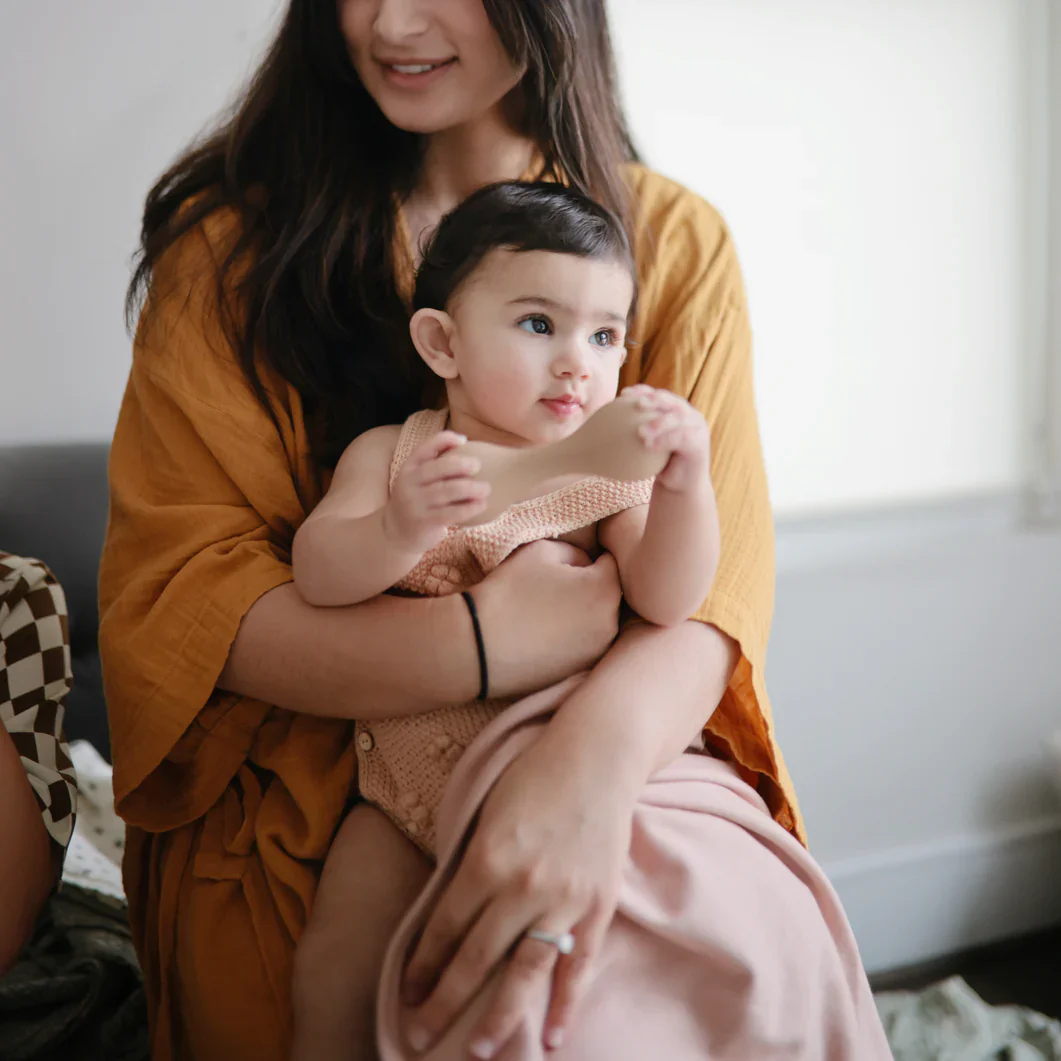 Mushie Ribbed Baby Blanket Deken 89x89cm | Blush - Image 4