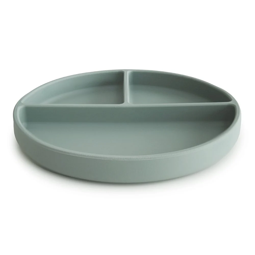 Mushie Silicone Bord Rond Met Zuignap | Cambridge Blue - Image 2