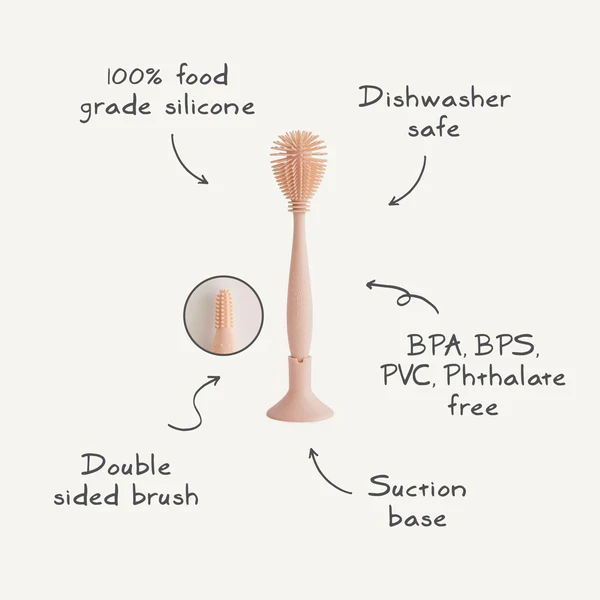 Mushie Silicone Flessenborstel | Blush - Image 3