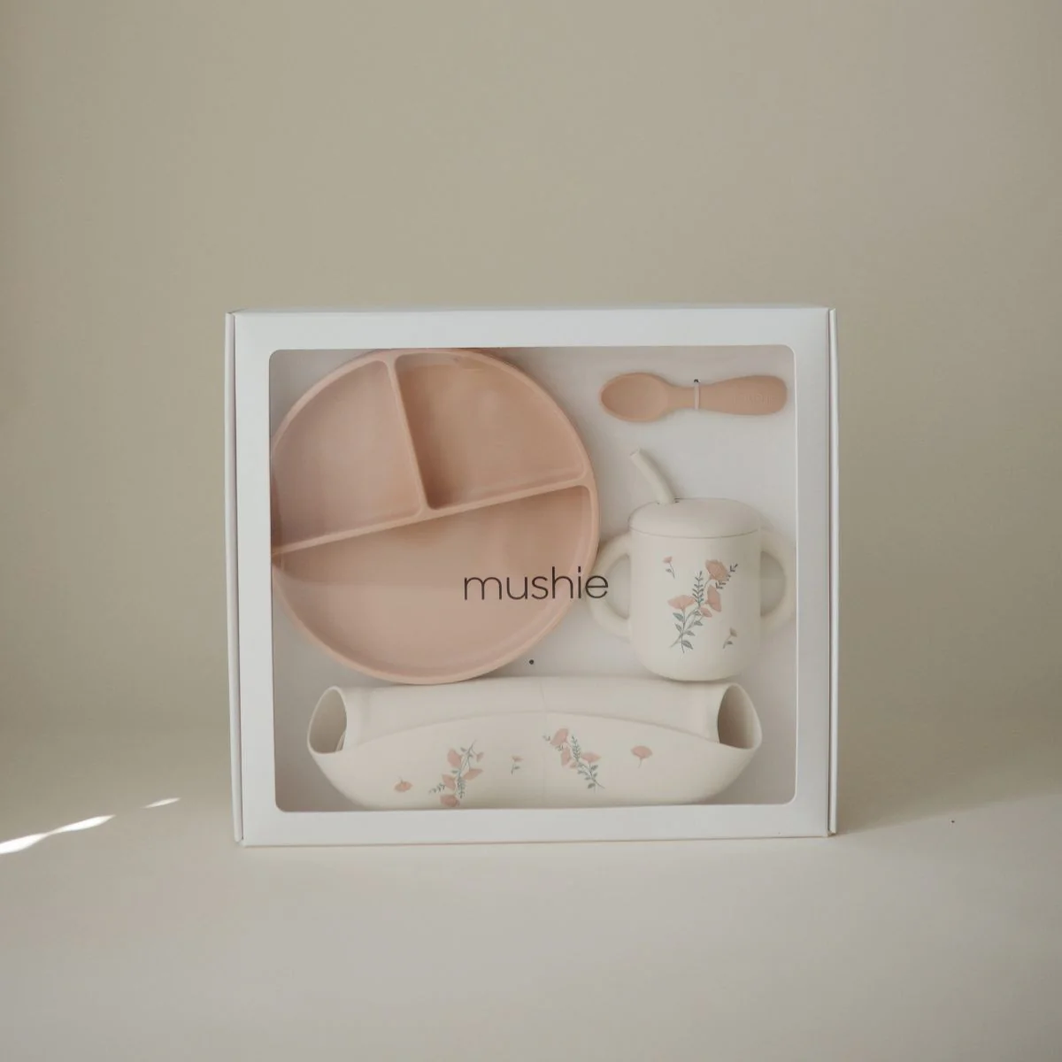 Mushie Silicone Peuter Eetset | Pink Flowers - Image 2