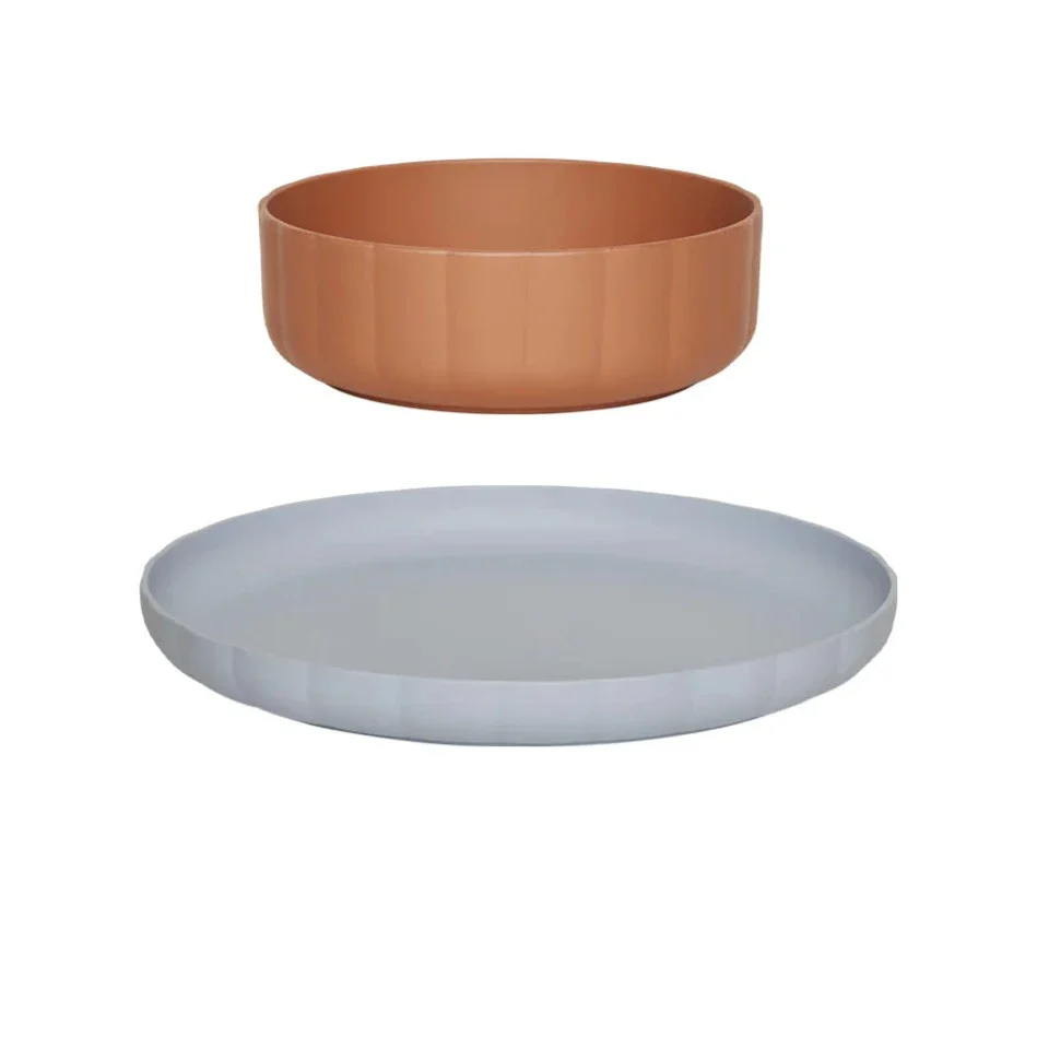 OYOY Living Bord en Bowl | Caramel / Ice Blue