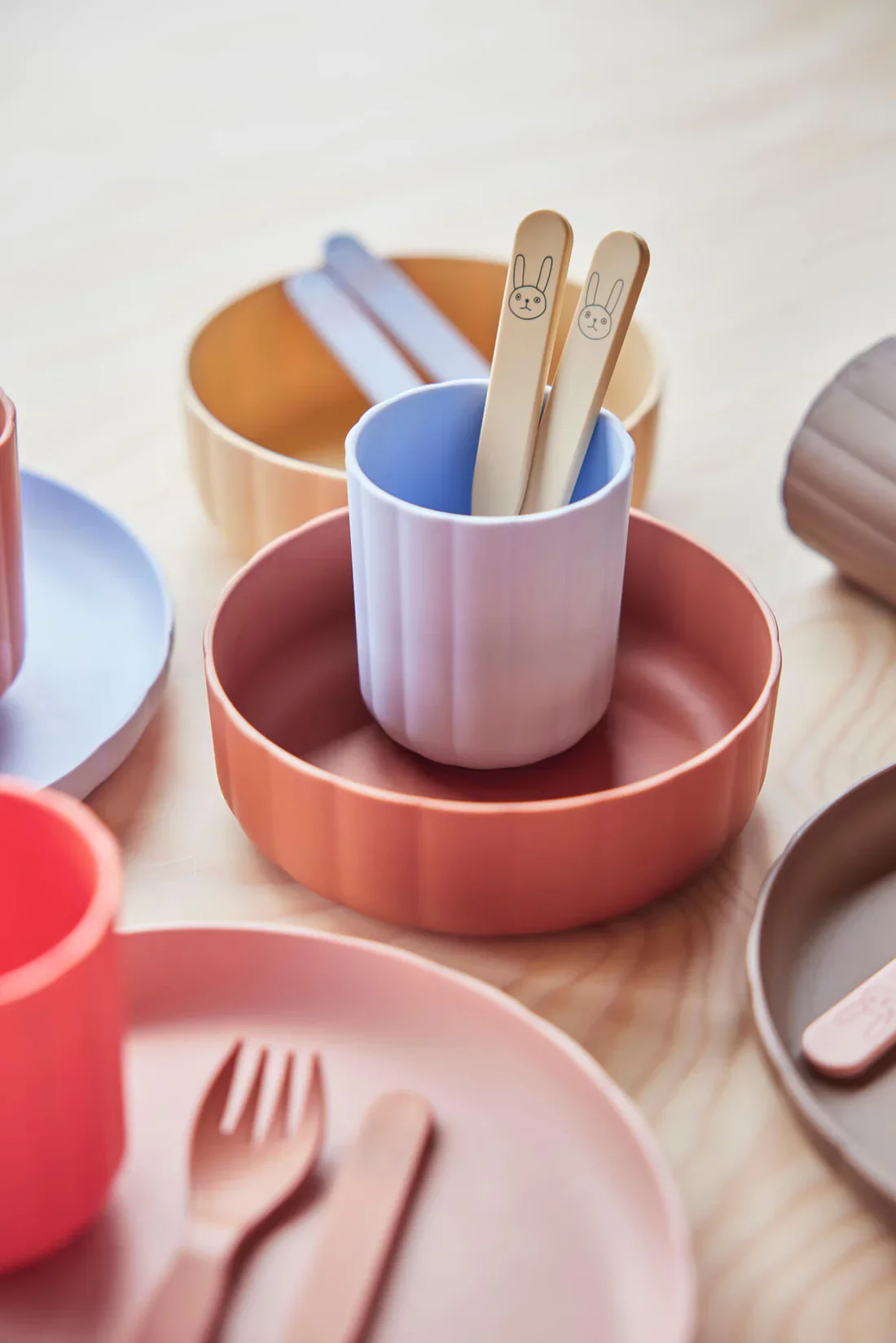 OYOY Living Bord en Bowl | Caramel / Ice Blue - Image 2