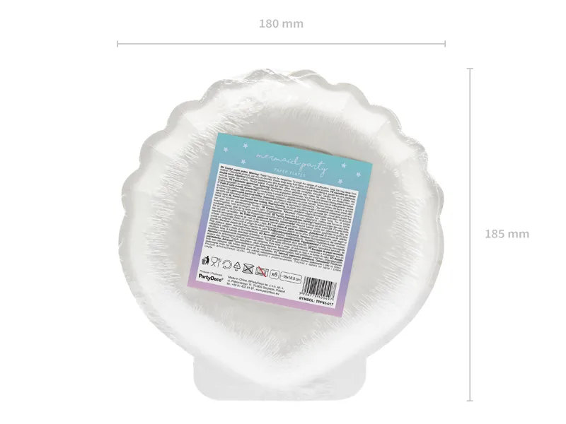 Party Deco Papieren Bordjes 6ST | Seashell 18,5cm - Image 7