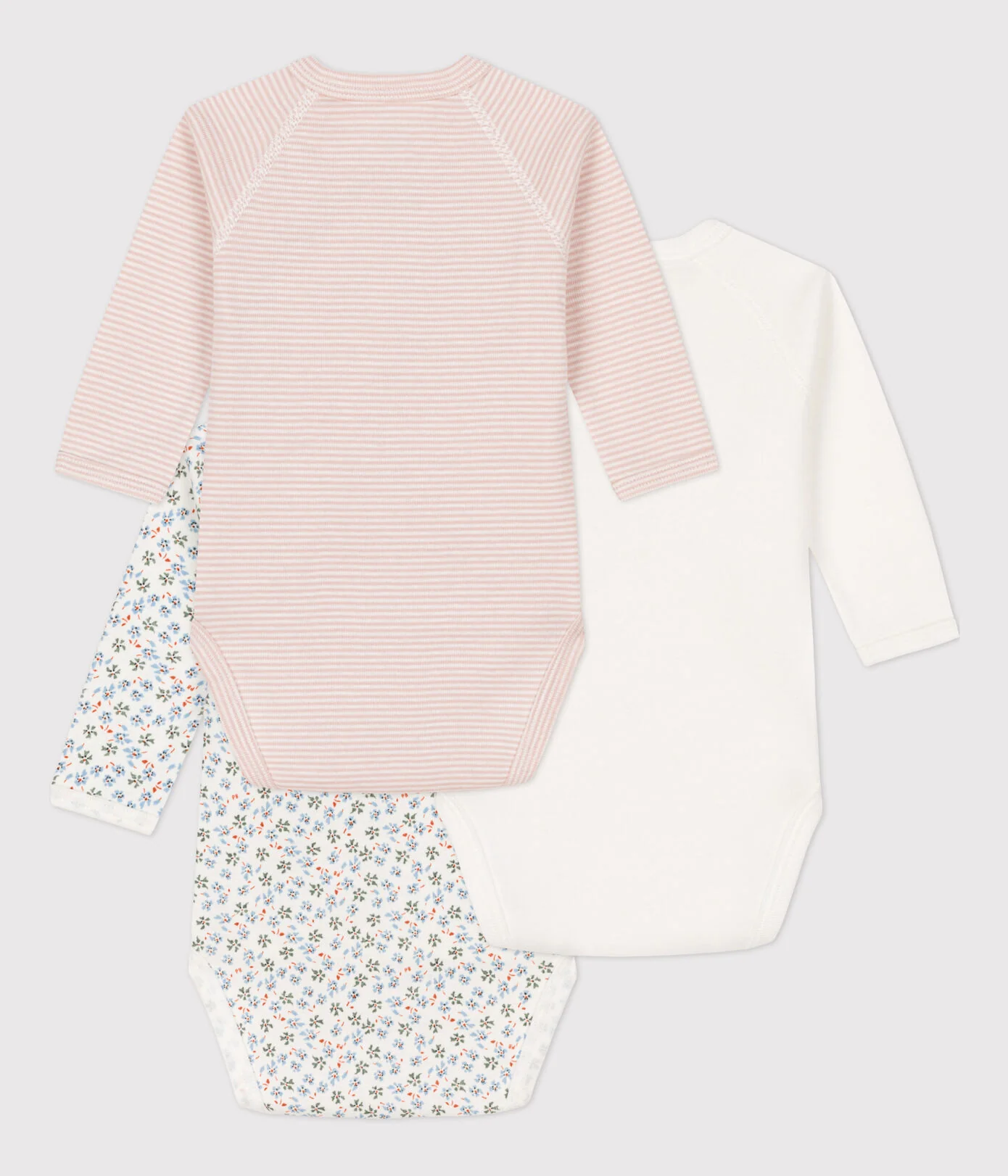 * Petit Bateau Set 3 Rompers Met Lange Mouwen | Flowers - Image 3