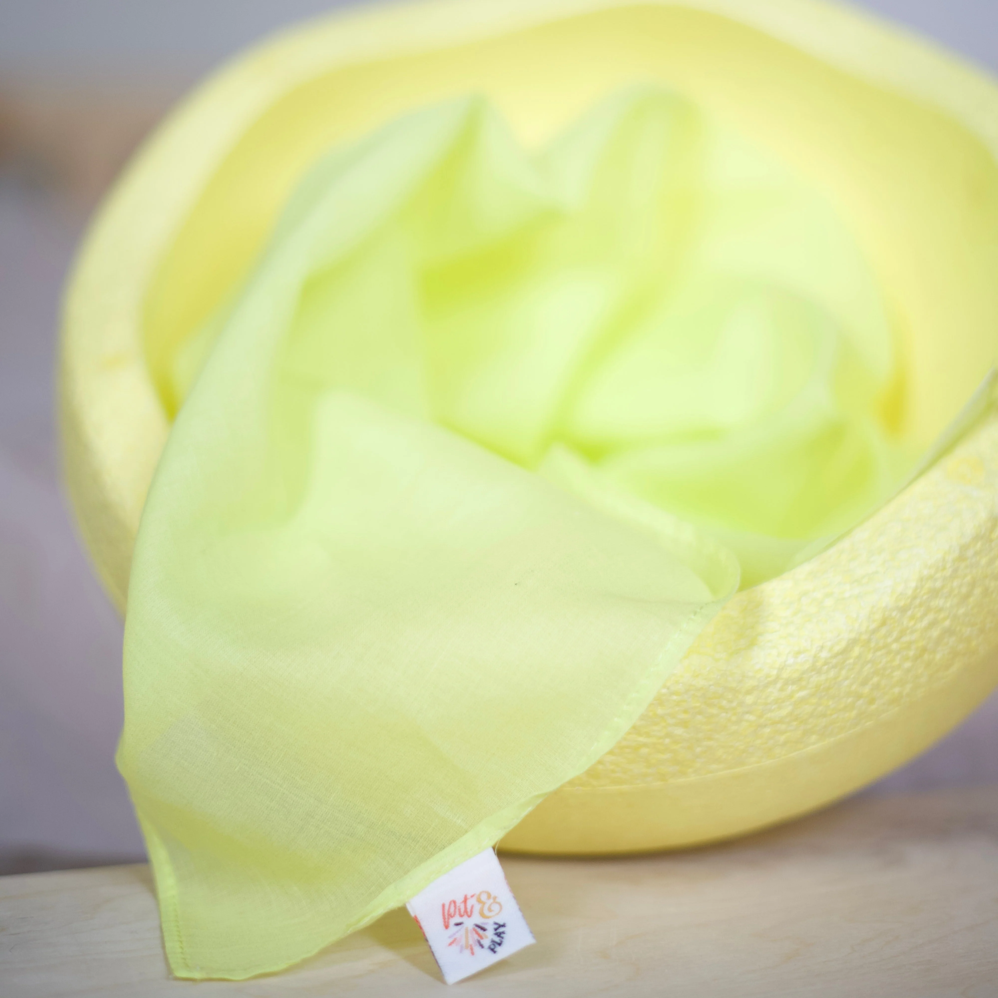 * Pit & Play Pastel Speeldoek 48x48cm | Geel - Image 2