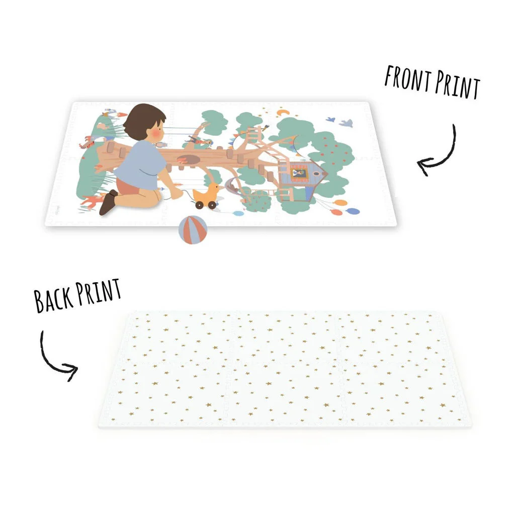Play and go EEVAA 2-In-1 Speeltapijt Puzzelmat & Opbergbox | Treehouse 120x180cm - Image 3