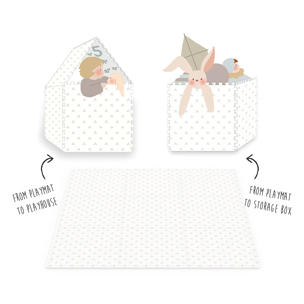 Play And Go EEVAA 2-In-1 Speeltapijt Puzzelmat & Opbergbox | Numbers / Dots - Image 22