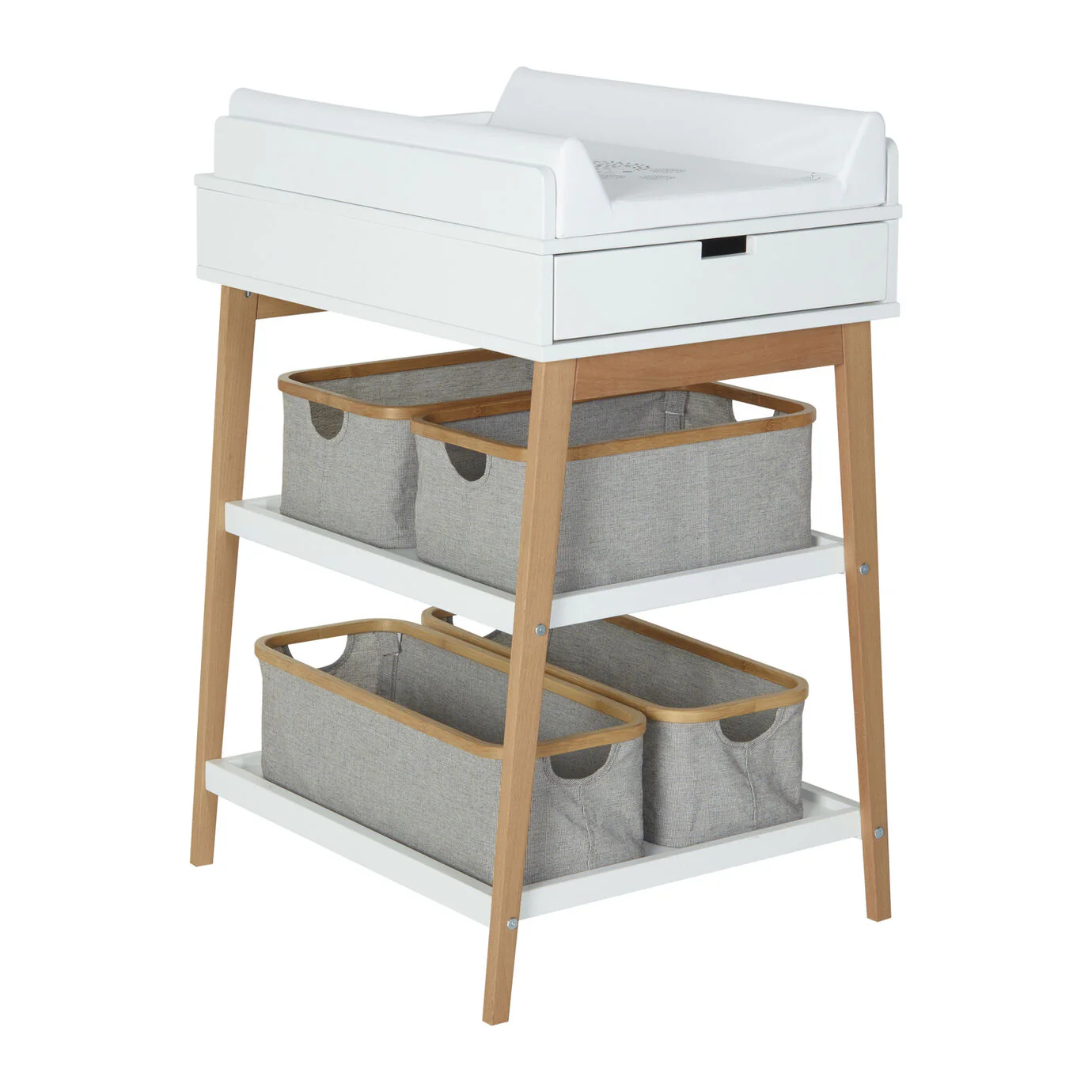 Quax Verzorgingstafel Hip + Lade I White & Natural - Image 3