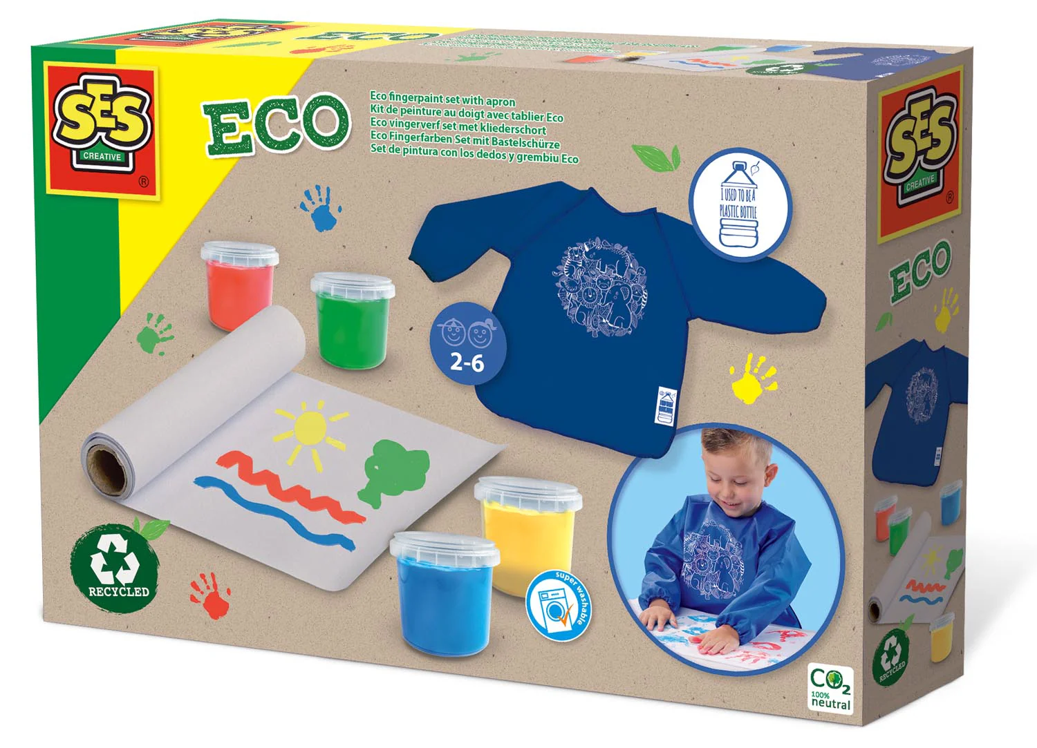 * SES Creative Eco Vingerverf Set Met Kliederschort - Image 9