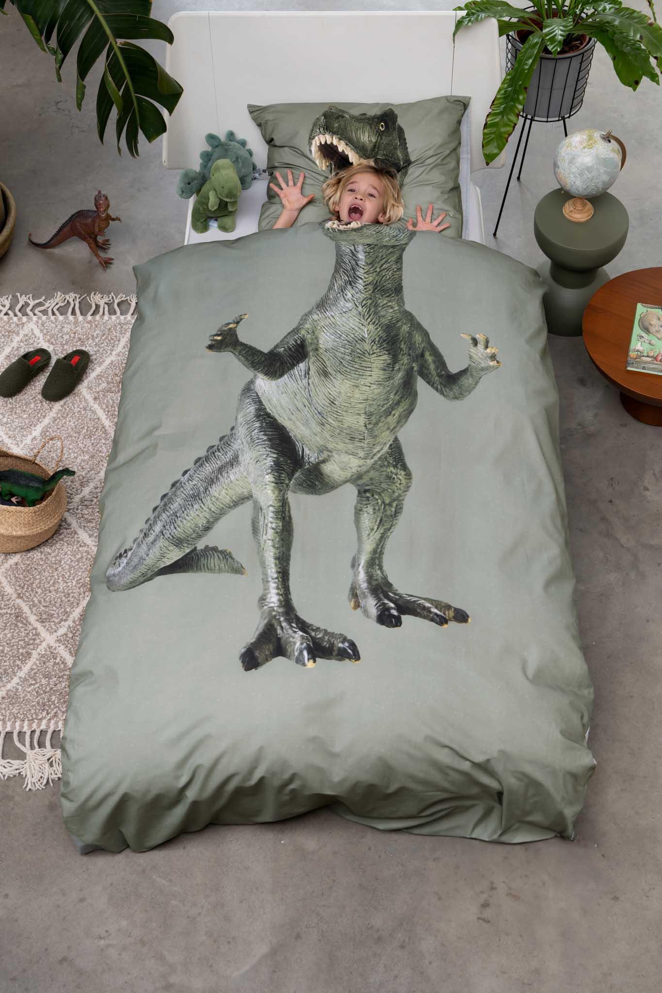 SNURK dekbedset 140x200/220cm | Dino Green - Image 2