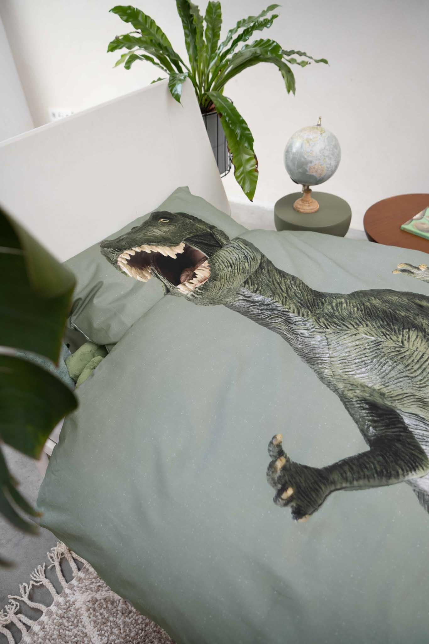 SNURK dekbedset 140x200/220cm | Dino Green - Image 4