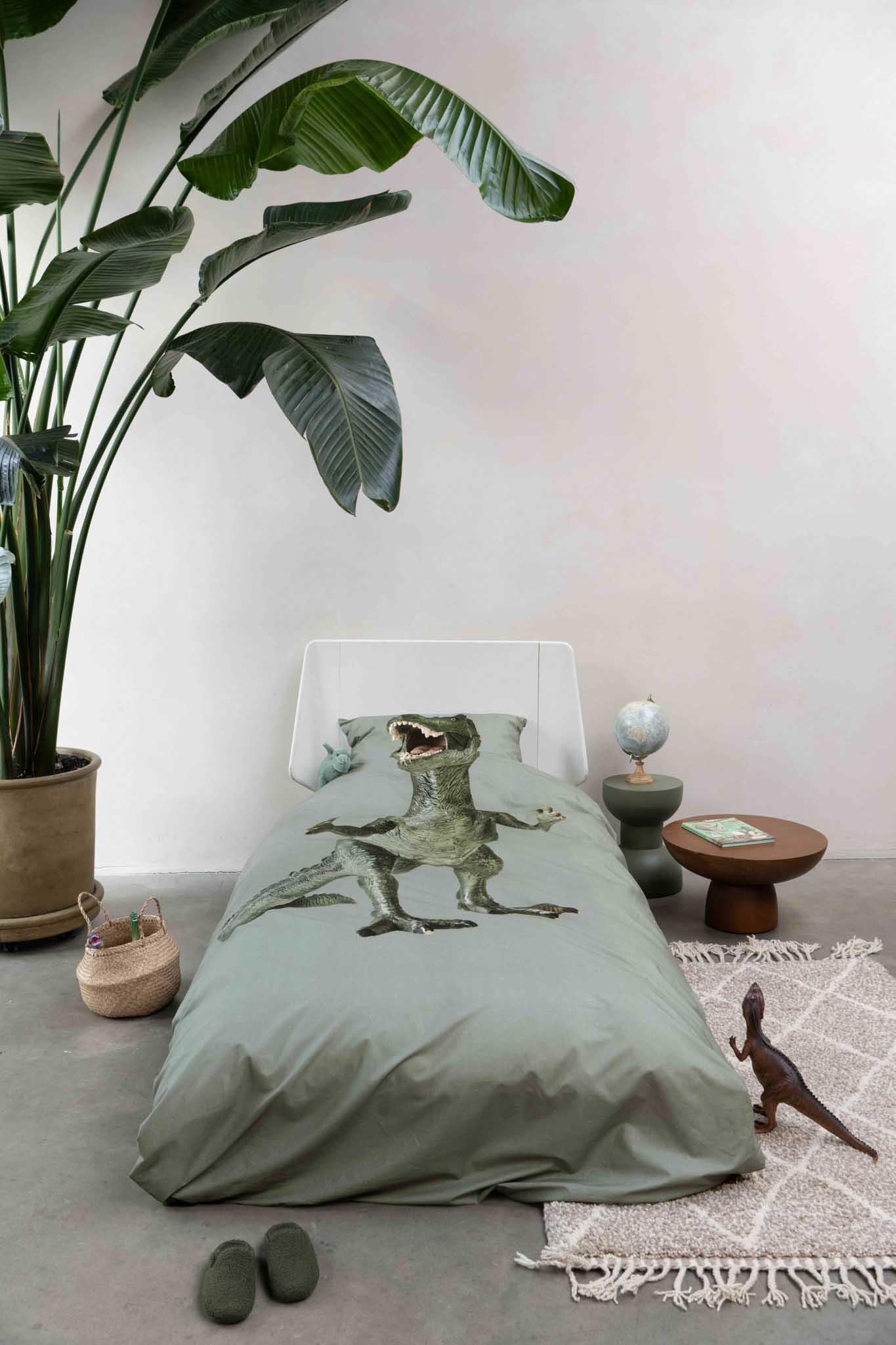 SNURK dekbedset 140x200/220cm | Dino Green - Image 6