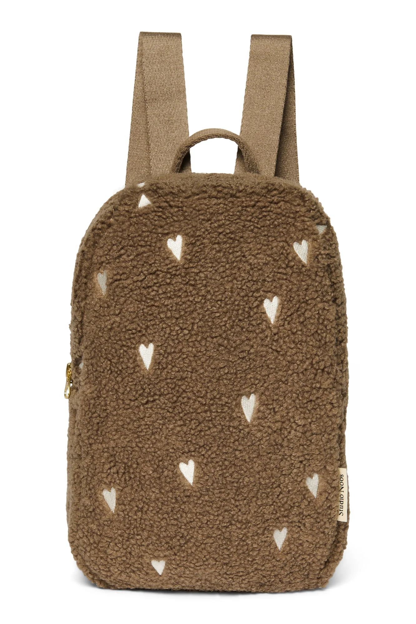 Studio Noos Brown Teddy Hearts Mini Rugzakje - Image 3