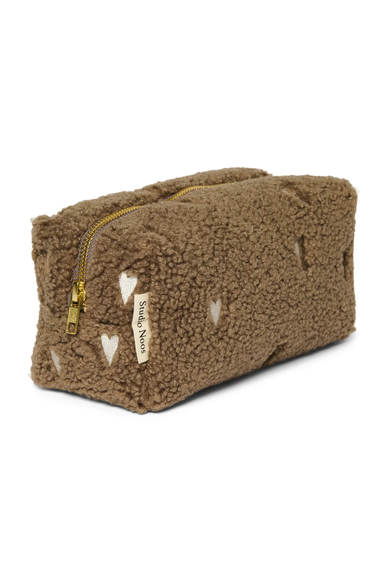 Studio Noos Teddy Pouch | Brown Hearts - Image 3