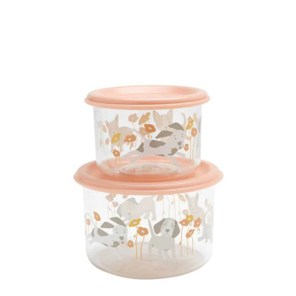 * SugarBooger Set 2 Snackdoosjes | Puppies & Poppies