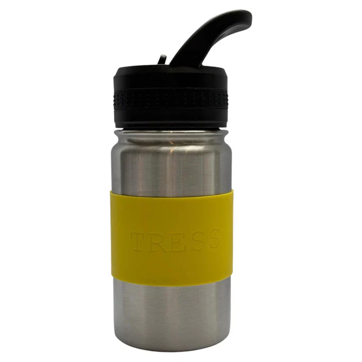 * Tress RVS Drinkfles 300 ml | Smile Yellow