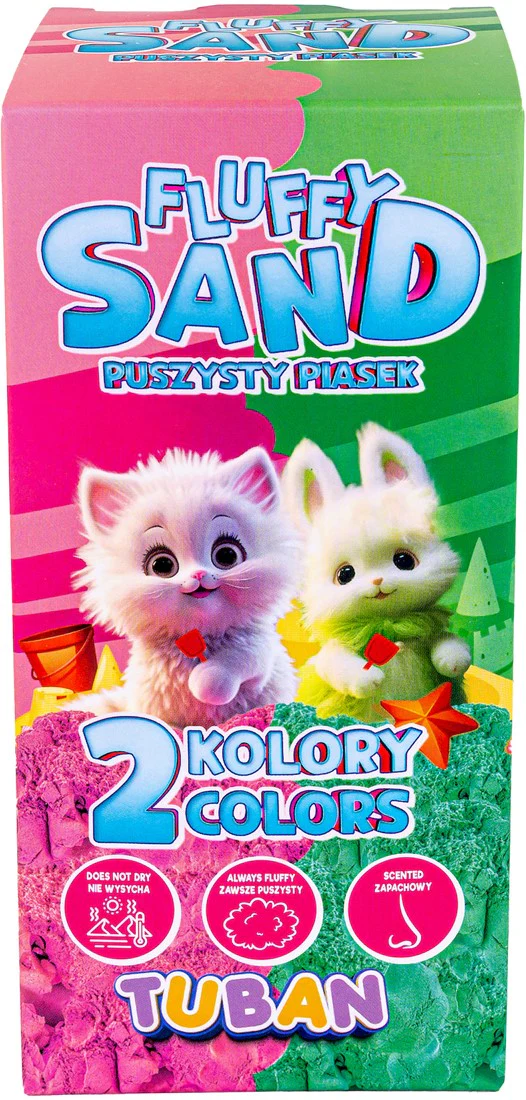 * Tuban Sensorisch Zand Fluffy Sand | Pink & Green 2 x 70 g - Image 3