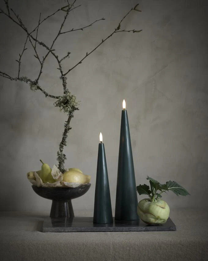 Uyuni LED Kaars Cone Candle 6,8x30 cm | Pine Green - Image 4