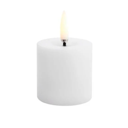 Uyuni LED Kaars Pillar Melted Candle 5x4,5 cm | Nordic White Smooth - Image 6