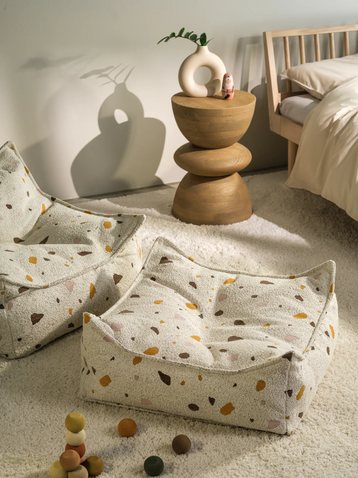 Wigiwama Pouffe Square Ottoman | Terrazzo Marble - Image 2