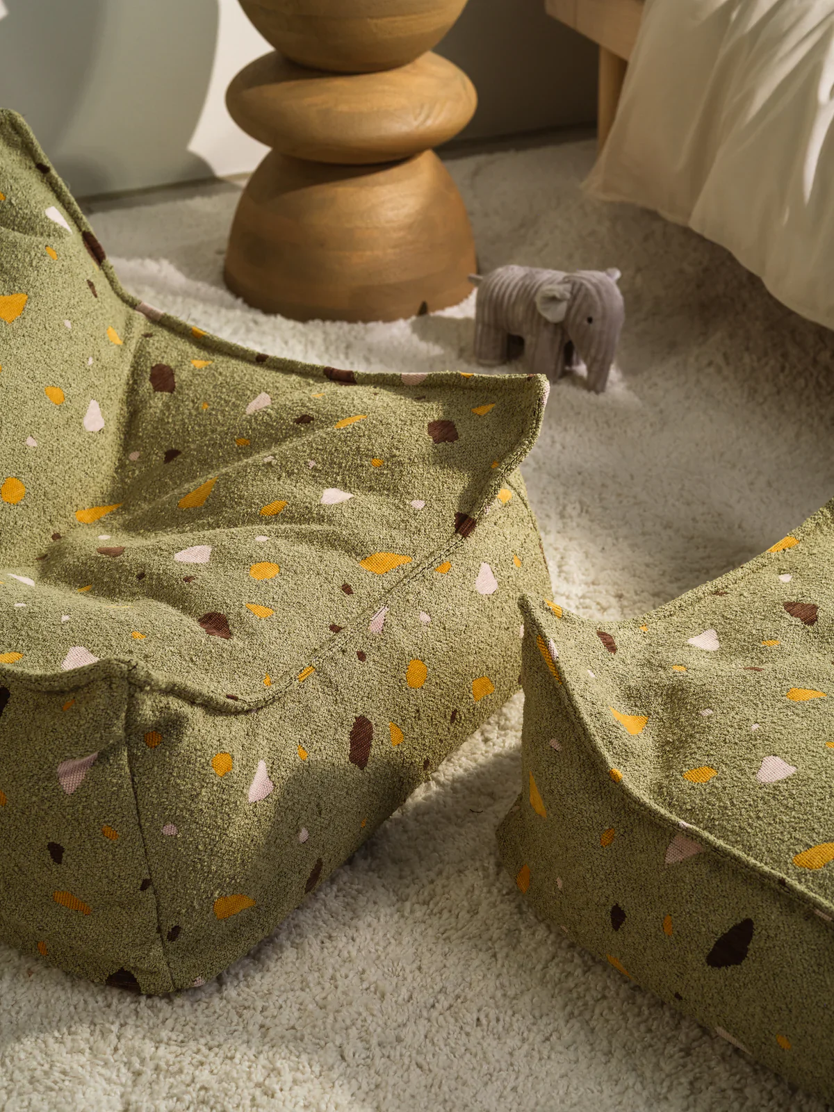 Wigiwama Pouffe Square Ottoman | Terrazzo Moss - Image 3