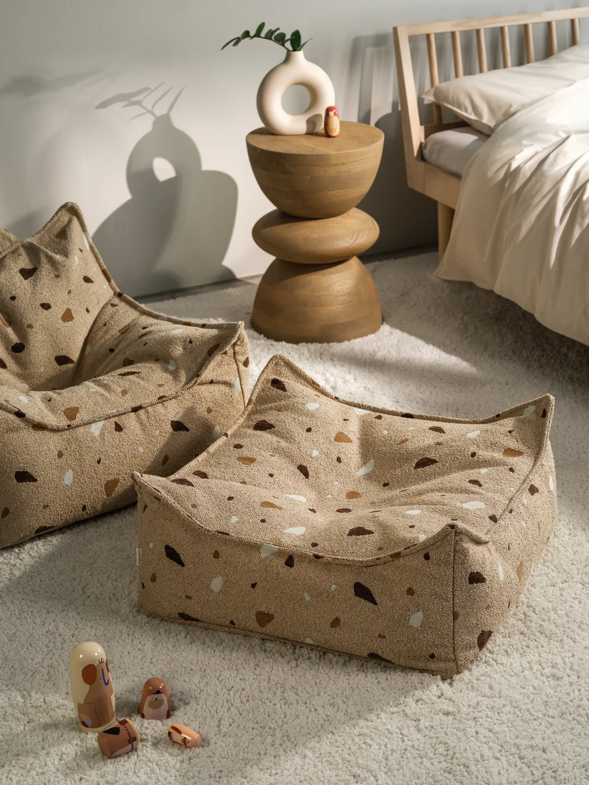Wigiwama Pouffe Square Ottoman | Terrazzo Sand - Image 2