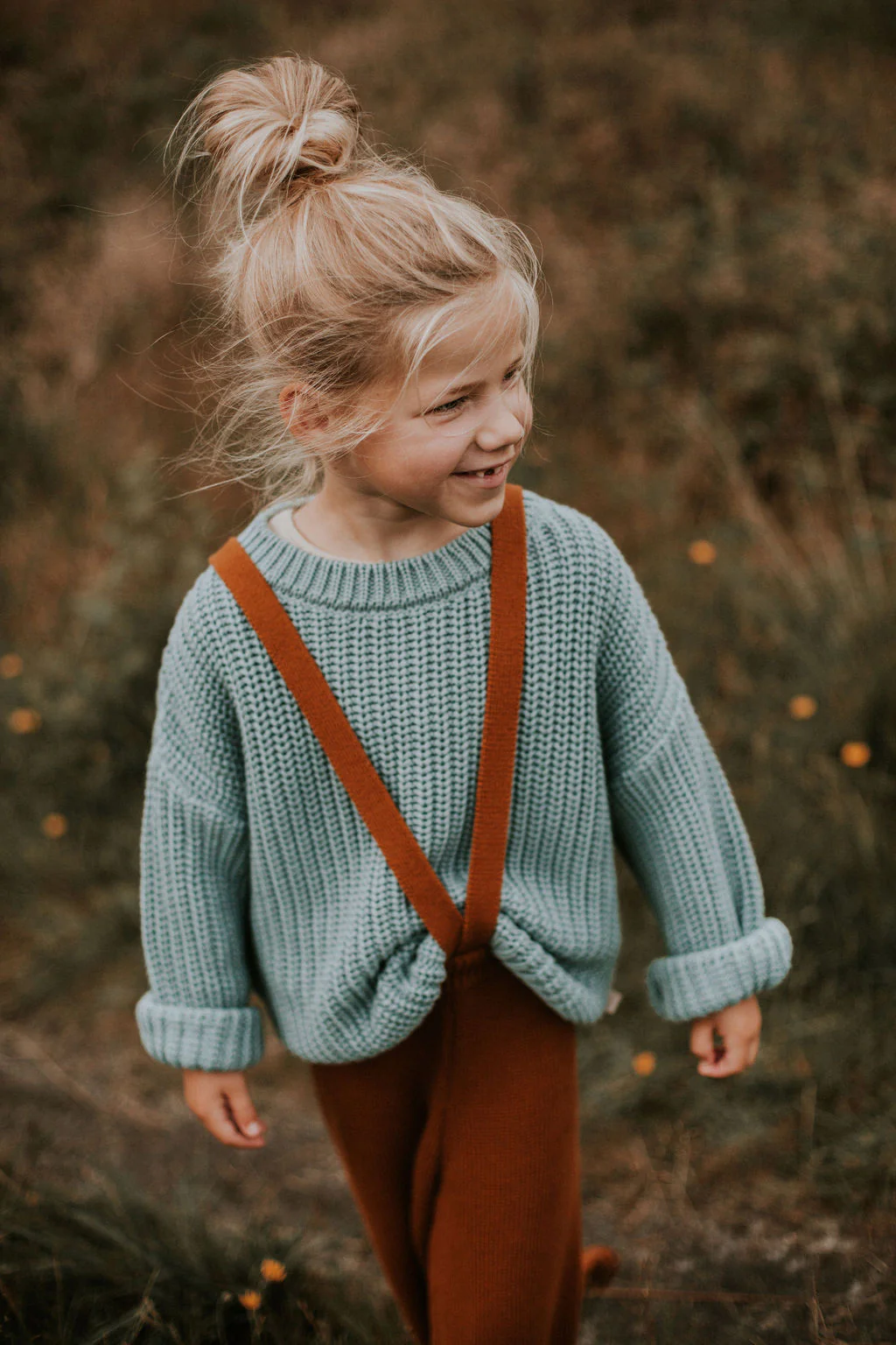 * Yuki Chunky Knit Trousers | Rust - Image 5