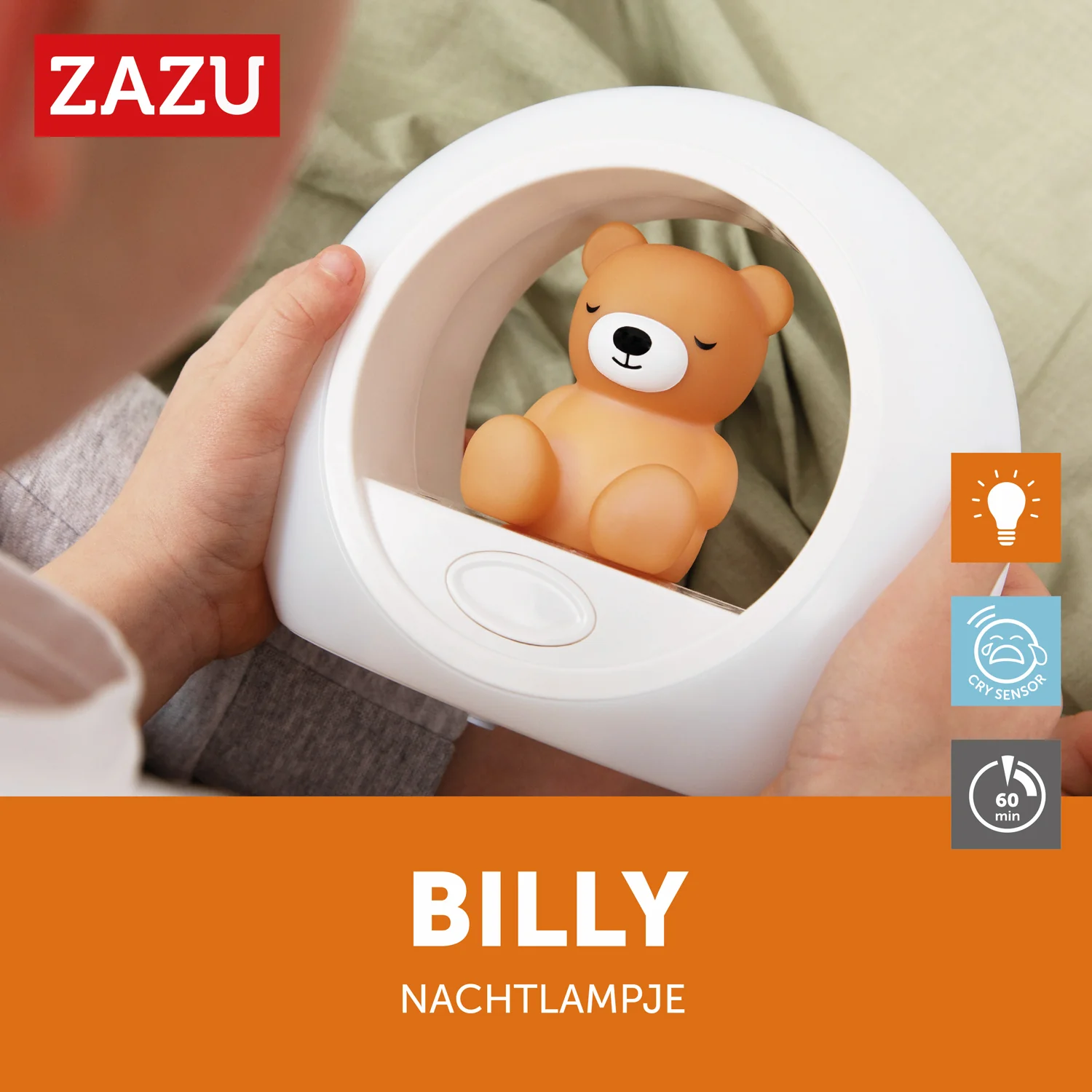 Zazu Nachtlampje Met Huilsensor Billy De Beer | Oker - Image 6